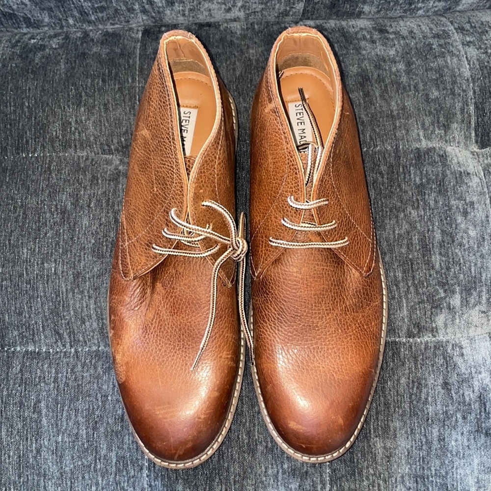 Steve Madden Brown Leather Lace Up Shoes Size 10